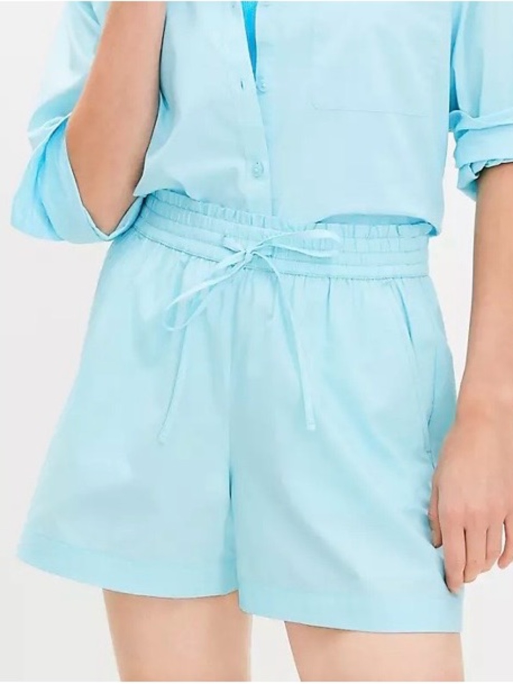LOFT Poplin Pull-On Drawstring Shorts